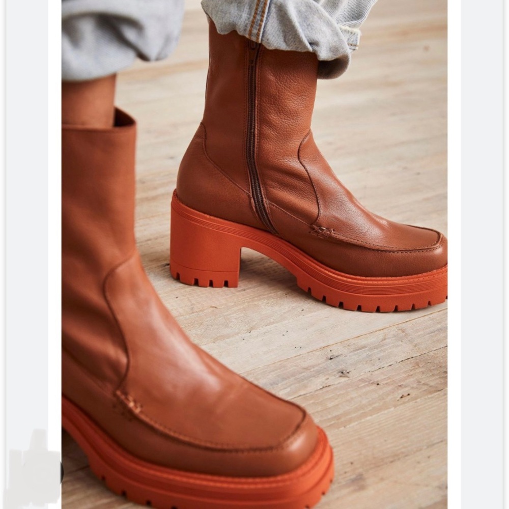 Free People leather boot in Terra Cotta